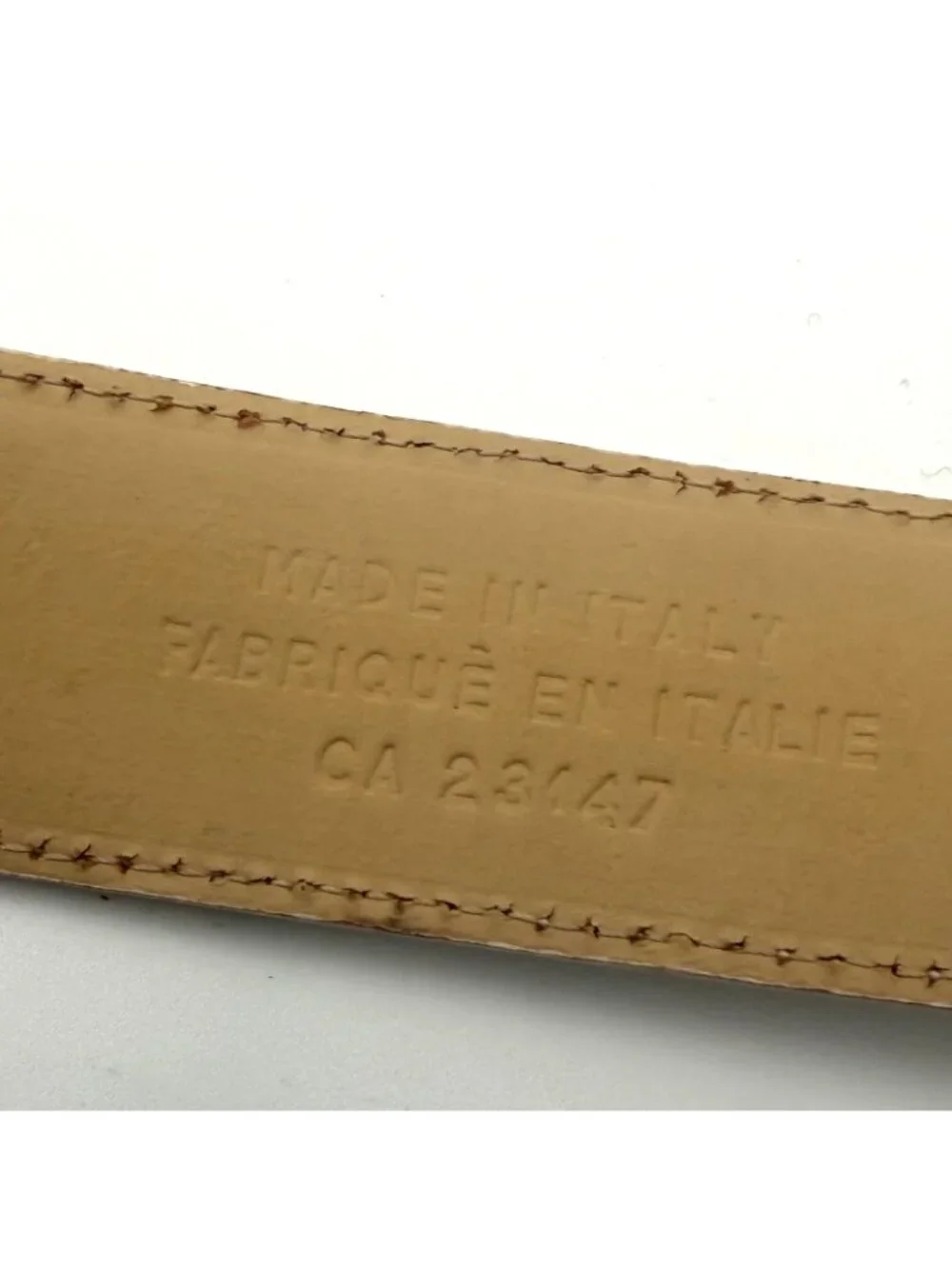 Talbots White Genuine Leather Wide Waist Belt Womens Size S Italy
